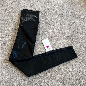 Emily Hsu Designs Black Croc-Embossed Skinny Jeans S
